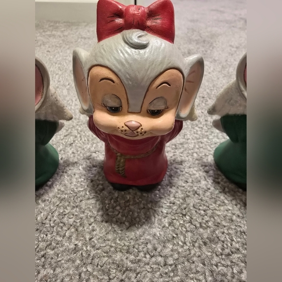 Vintage Ceramic Christmas Angel Mice Handpainted Set of 4 - Picture 5 of 9